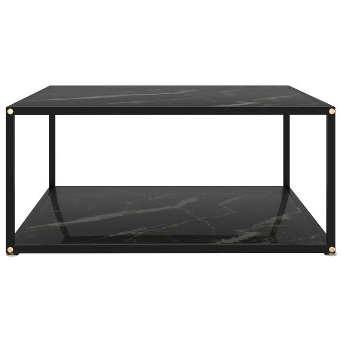 Table basse Noir 80x80x35 cm Verre trempé 2 - Photo n°2