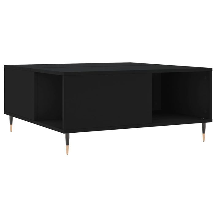 Table basse noir 80x80x36,5 cm bois d'ingénierie - Photo n°2