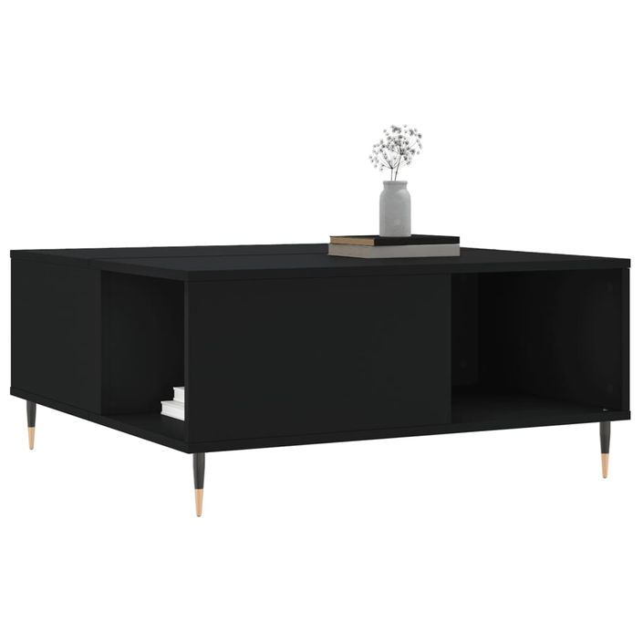 Table basse noir 80x80x36,5 cm bois d'ingénierie - Photo n°3