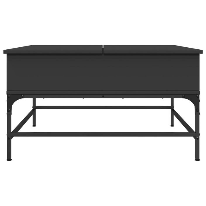 Table basse noir 80x80x45 cm bois d'ingénierie et métal - Photo n°5