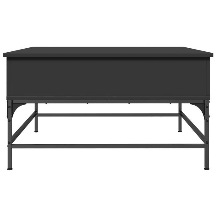 Table basse noir 80x80x45 cm bois d'ingénierie et métal - Photo n°6