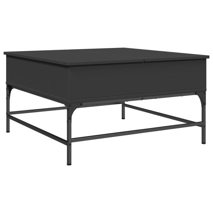 Table basse noir 80x80x45 cm bois d'ingénierie et métal - Photo n°7