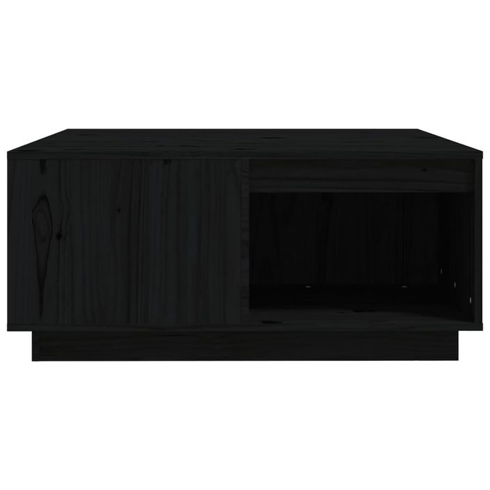 Table basse Noir 80x81x36,5 cm Bois massif de pin - Photo n°5