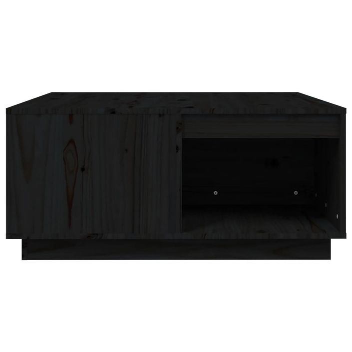 Table basse Noir 80x81x36,5 cm Bois massif de pin - Photo n°6