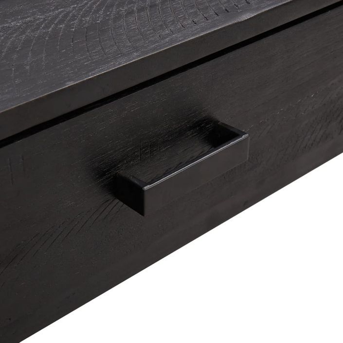 Table basse Noir 90x50x35 cm Bois de pin massif - Photo n°7