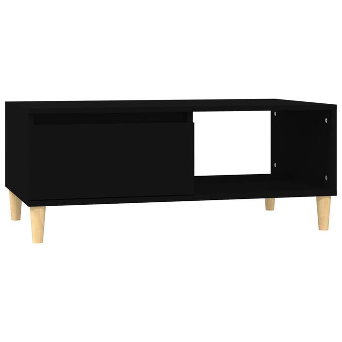 Table basse Noir 90x50x36,5 cm Bois d'ingénierie - Photo n°1