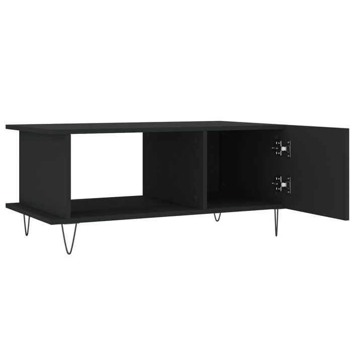 Table basse noir 90x50x40 cm bois d'ingénierie - Photo n°6