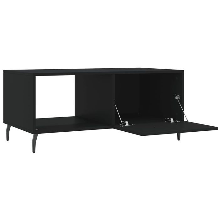 Table basse noir 90x50x40 cm bois d'ingénierie - Photo n°6