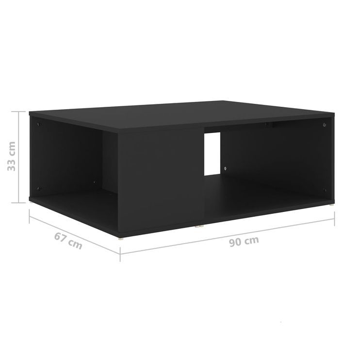 Table basse Noir 90x67x33 cm - Photo n°6