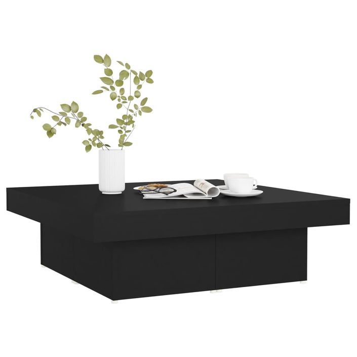 Table basse Noir 90x90x28 cm - Photo n°1