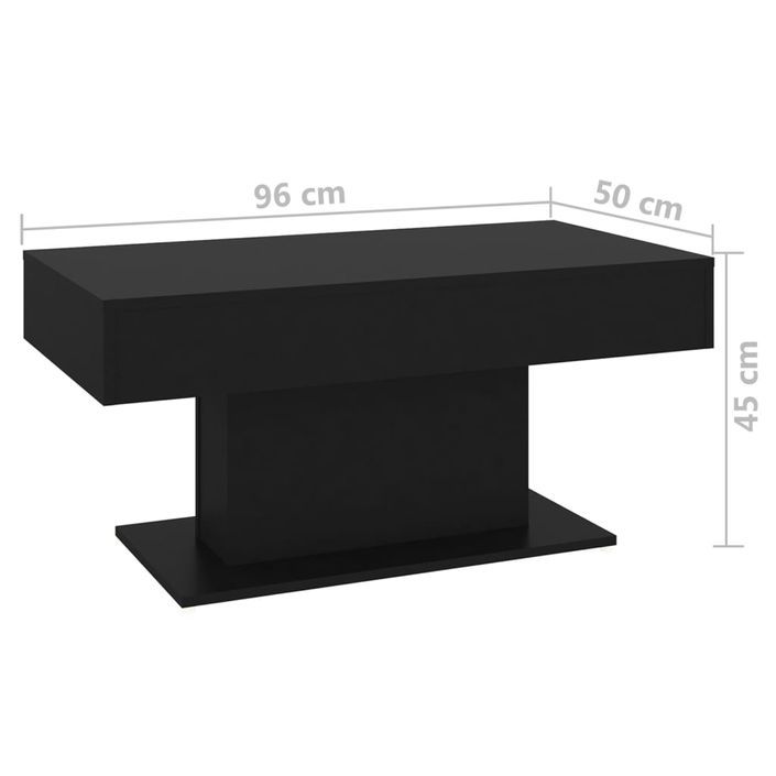 Table basse Noir 96x50x45 cm - Photo n°6