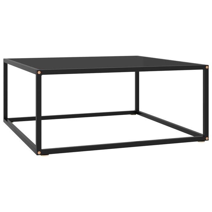 Table basse Noir avec verre noir 80x80x35 cm - Photo n°1