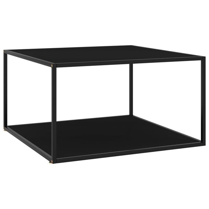 Table basse Noir avec verre noir 90x90x50 cm - Photo n°1