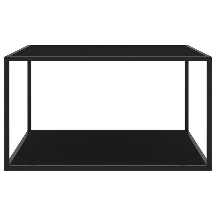 Table basse Noir avec verre noir 90x90x50 cm - Photo n°2