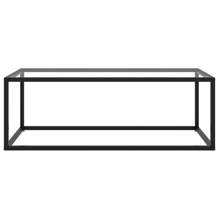 Table basse Noir avec verre trempé 100x50x35 cm - Photo n°2