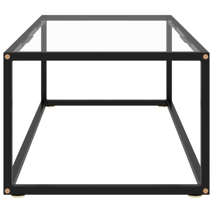 Table basse Noir avec verre trempé 100x50x35 cm - Photo n°3