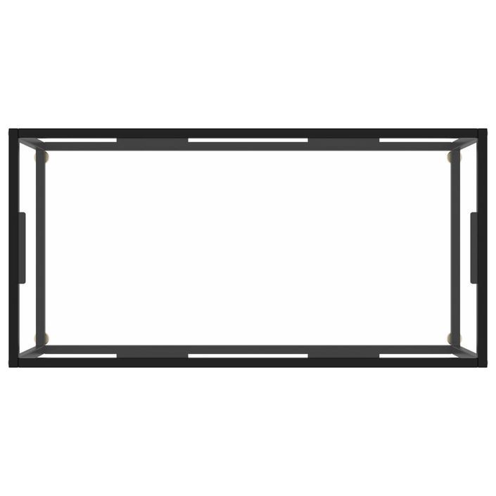 Table basse Noir avec verre trempé 100x50x35 cm - Photo n°4
