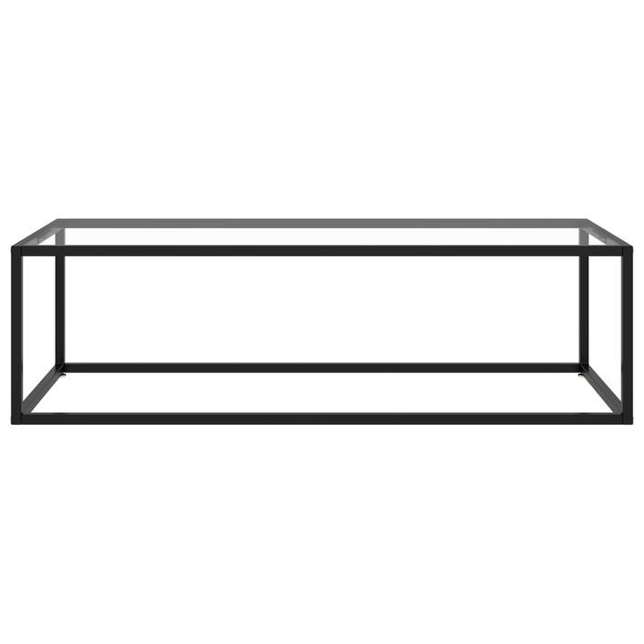 Table basse Noir avec verre trempé 120x50x35 cm - Photo n°2