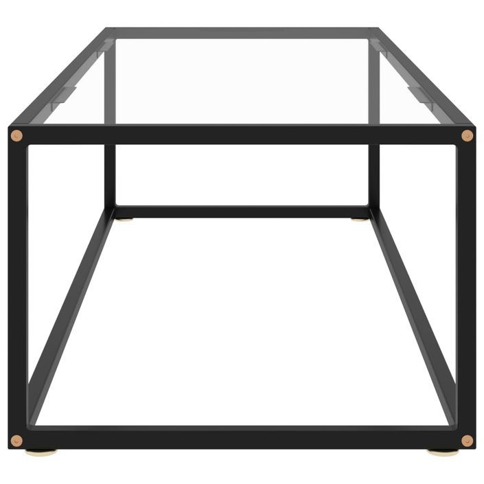 Table basse Noir avec verre trempé 120x50x35 cm - Photo n°3