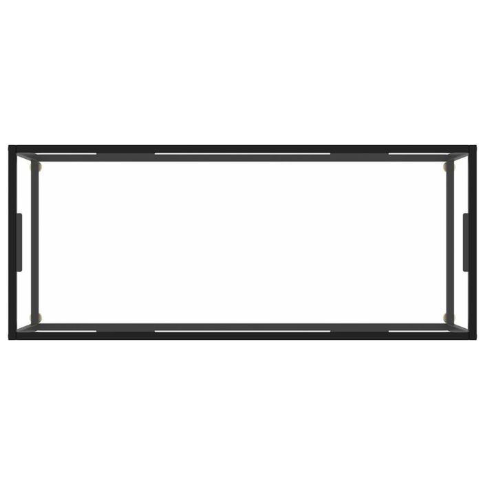 Table basse Noir avec verre trempé 120x50x35 cm - Photo n°4