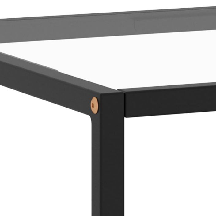 Table basse Noir avec verre trempé 120x50x35 cm - Photo n°5