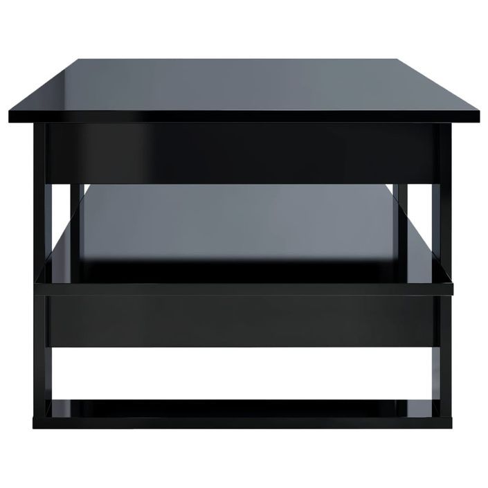 Table basse Noir brillant 110x55x42 cm - Photo n°5
