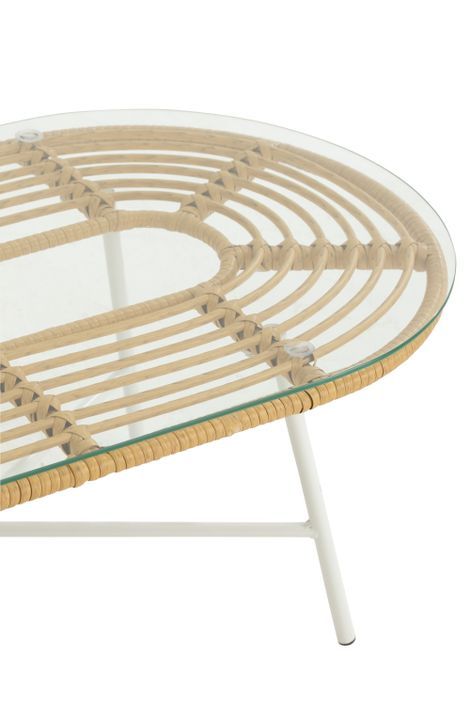 Table basse ovale de jardin métal blanc Olivia L 90 cm - Photo n°5