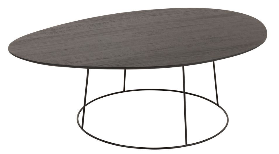 Table basse ovale en bois massif marron foncé Titi L 121 cm - Photo n°1