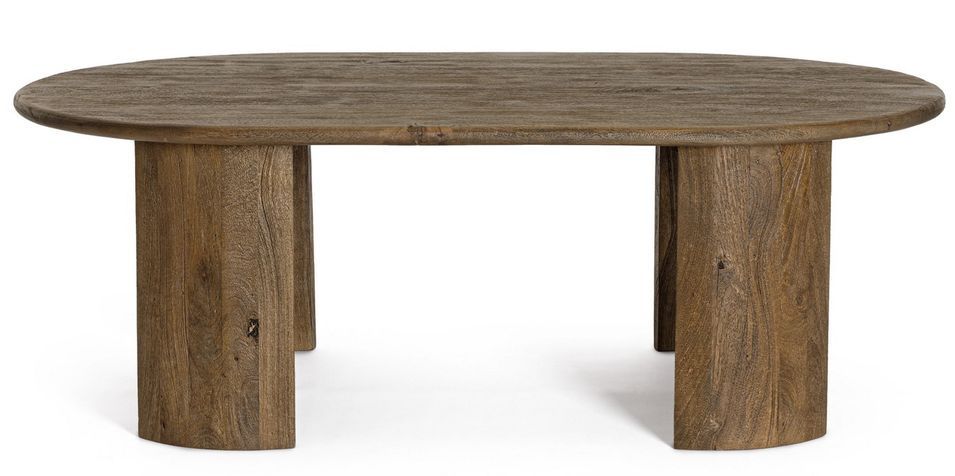 Table basse ovale en bois massif Orinda 130 cm - Photo n°2