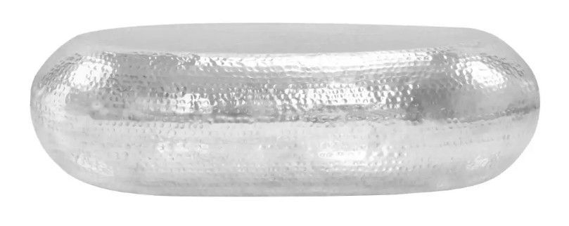 Table basse ovale métal martelé argenté Sym - Photo n°3
