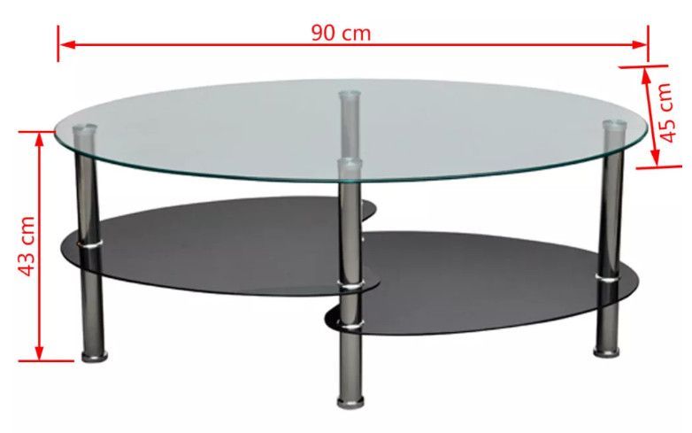 Table basse ovale verre trempé et métal chromé Kyrah - Photo n°4