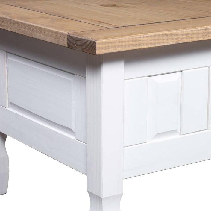 Table basse Pin mexicain Gamme Corona Blanc 100x60x45 cm - Photo n°5