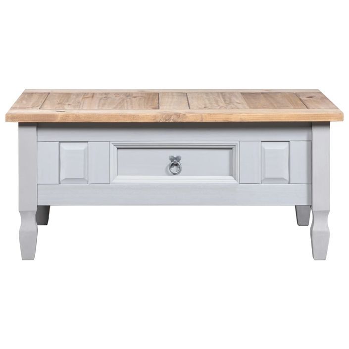 Table basse Pin mexicain Gamme Corona Gris 100x55x44 cm - Photo n°3