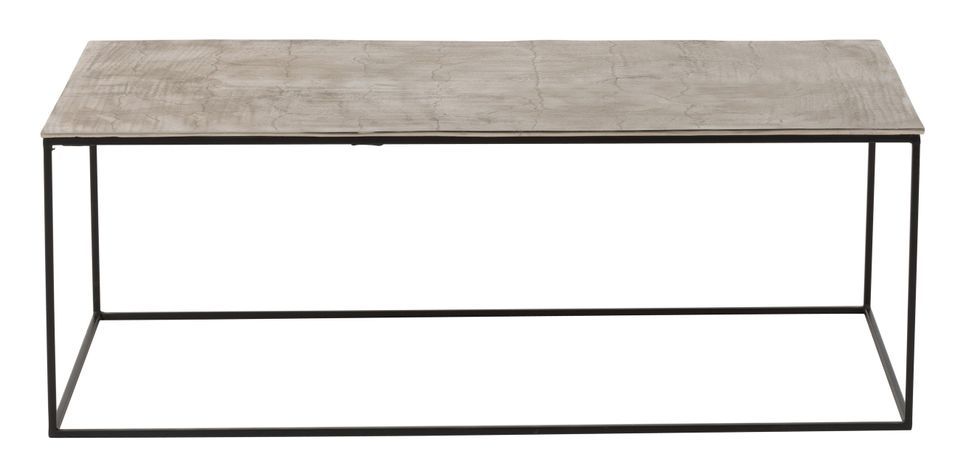 Table basse rectangle métal argentée Jonie L 110 cm - Photo n°2