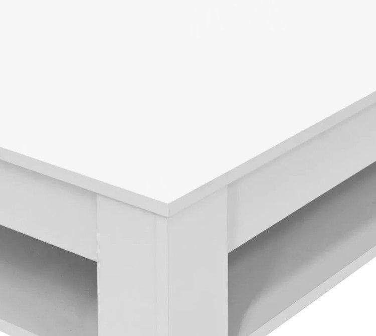 Table basse rectangulaire 1 tiroir bois blanc Chickie 110 cm - Photo n°5