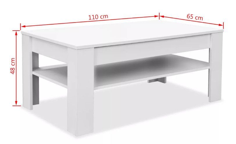 Table basse rectangulaire 1 tiroir bois blanc Chickie 110 cm - Photo n°6