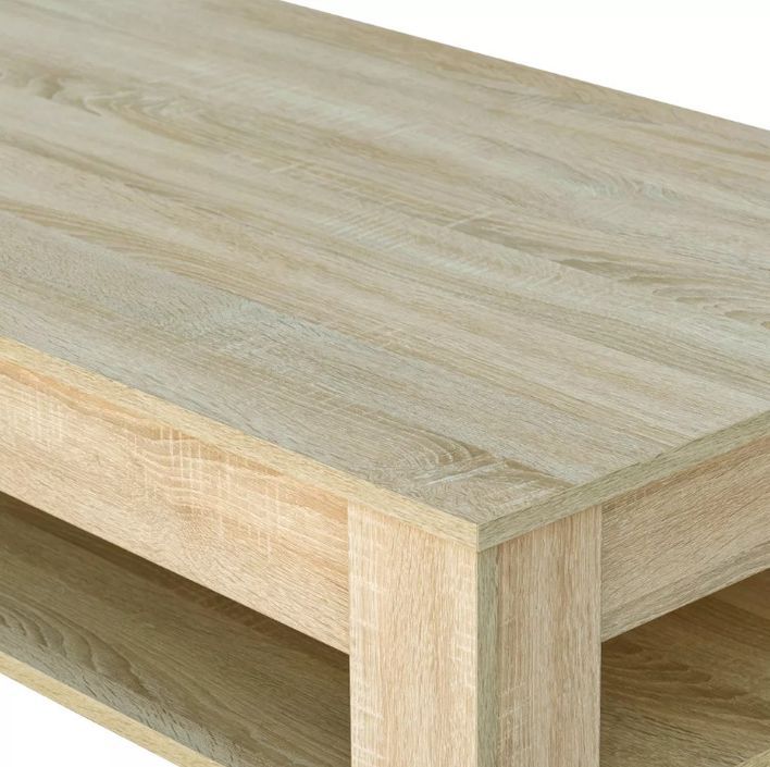Table basse rectangulaire 1 tiroir chêne clair Ybed - Photo n°6
