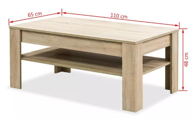 Table basse rectangulaire 1 tiroir chêne clair Ybed - Photo n°7