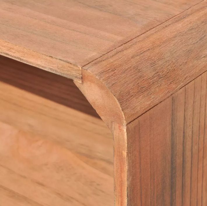 Table basse rectangulaire 2 niches bois clair et métal noir Kanoe - Photo n°4