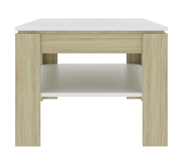 Table basse rectangulaire 2 plateaux bois blanc chêne clair Modra - Photo n°4