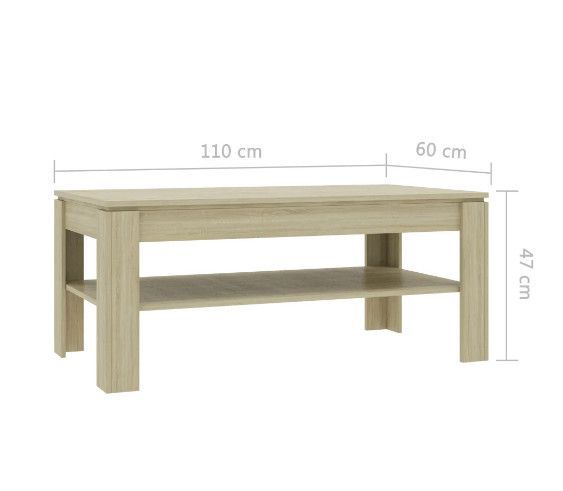 Table basse rectangulaire 2 plateaux chêne clair Modra - Photo n°6