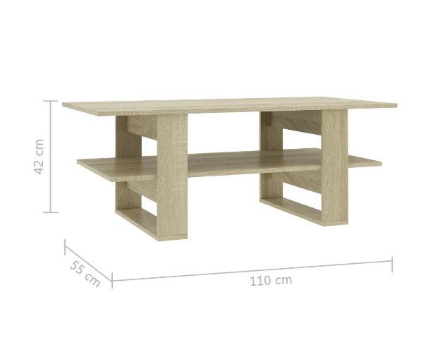 Table basse rectangulaire 2 plateaux chêne clair Tchita - Photo n°6