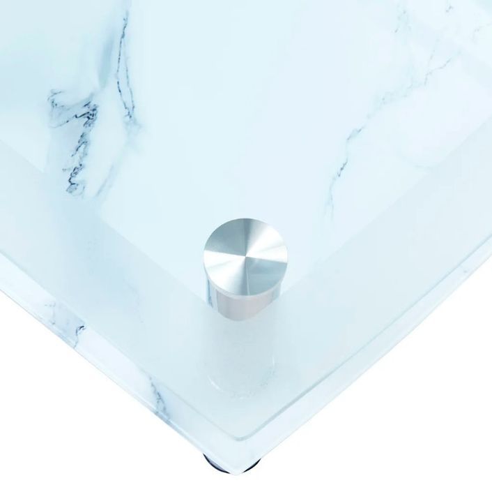 Table basse rectangulaire 2 plateaux verre trempé transparent et blanc Kyrah - Photo n°4