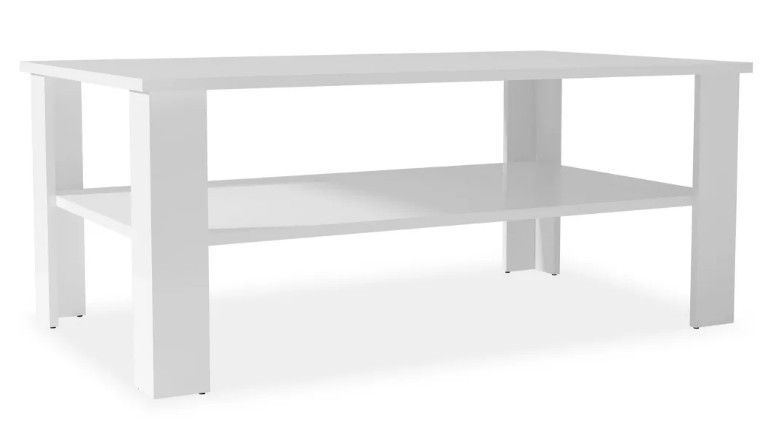 Table basse rectangulaire bois blanc Dimer 100 cm - Photo n°1