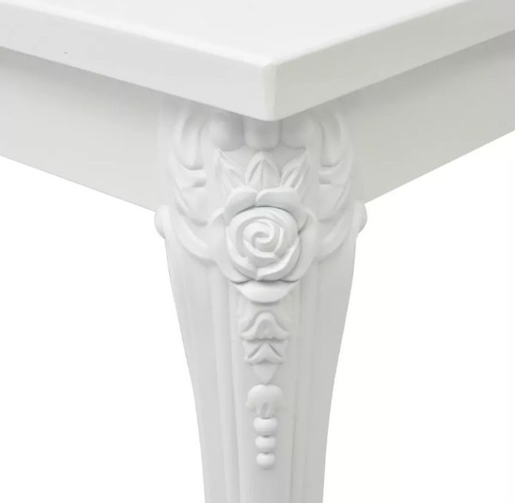 Table basse rectangulaire bois blanc laqué et pieds plastique Mento L 100 - Photo n°4