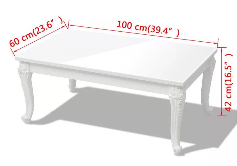 Table basse rectangulaire bois blanc laqué et pieds plastique Mento L 100 - Photo n°5