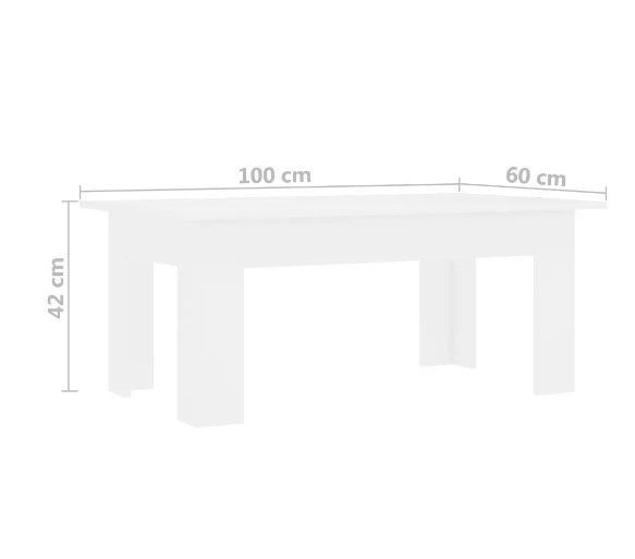 Table basse rectangulaire bois blanc Léonie - Photo n°6
