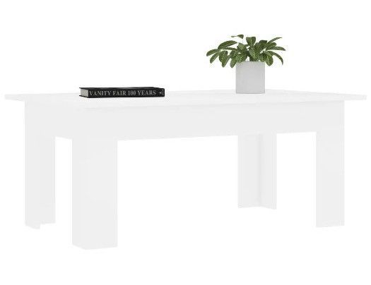 Table basse rectangulaire bois blanc Léonie - Photo n°1