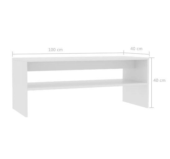 Table basse rectangulaire bois blanc Sonya - Photo n°6