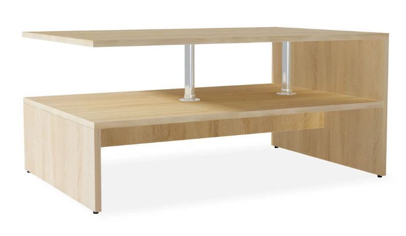 Table basse rectangulaire bois chêne clair Chickie L 90 x H 42 x P 59 cm - Photo n°1